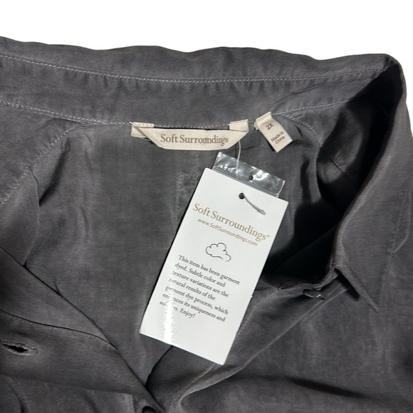 Soft Surroundings Camilla Wide Leg Jumpsuit Gray Black Cap Sleeve Size  2X NWT - Picture 6 of 12